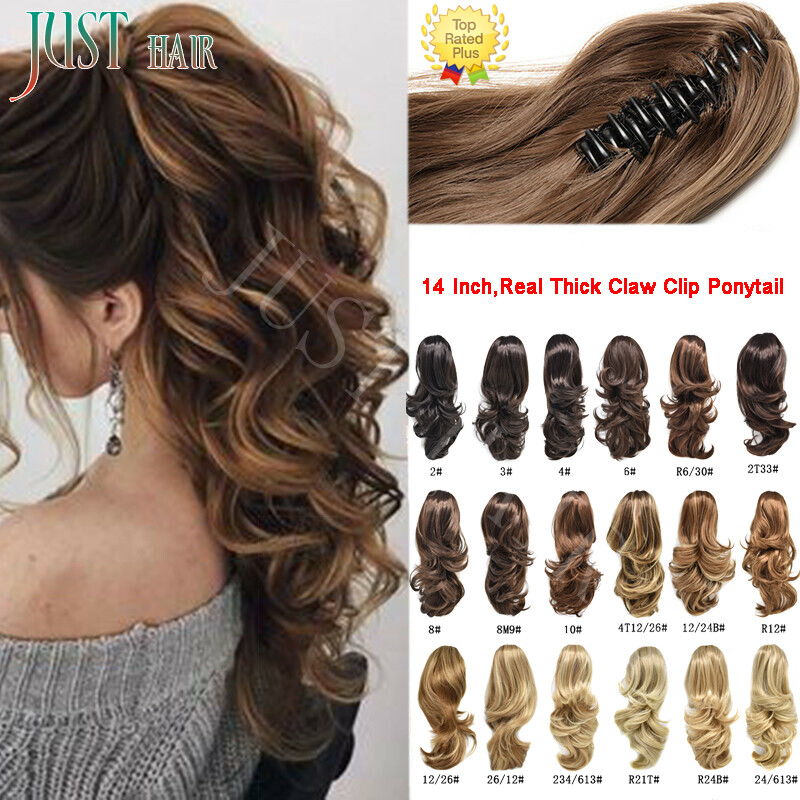 Claw Clip in Ponytail Extension Long Curly Wavy Pony Tail Jaw Hair Extensions US gallery