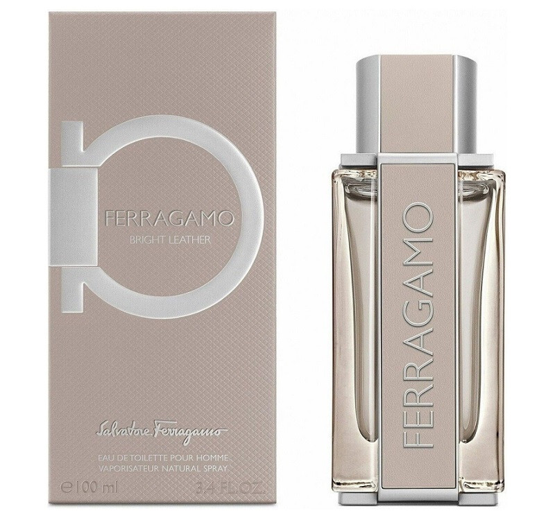Salvatore Ferragamo Bright Leather Men 3.4 oz 100 ml Eau De Toilette Spray Nib