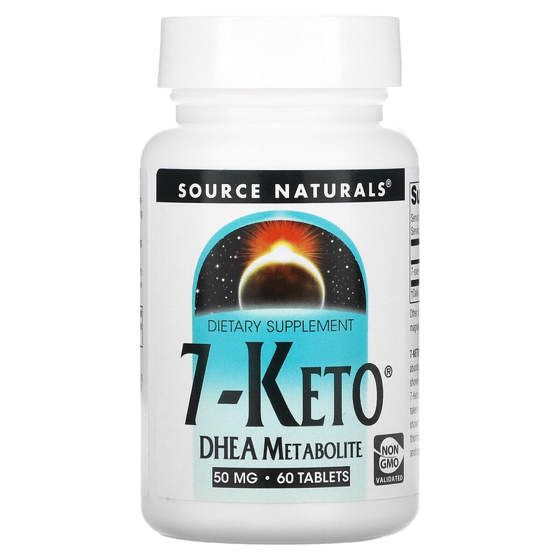 Source Naturals 7-Keto DHEA Metabolite 50 mg 60 Tablets Dairy-Free, Egg-Free,