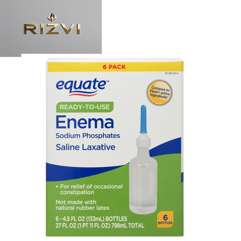 Equate Enema Sodium Phosphates Saline Laxative, 4.5 fl. oz., 6 Count