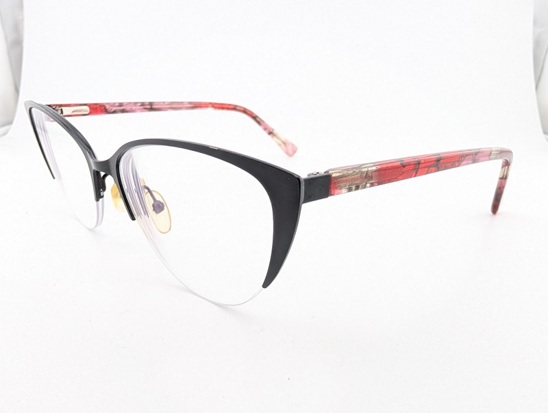 Wittnauer Eyeglasses, Frames Only, Evie, 51-17-135, Metal/Plastic, Black gallery