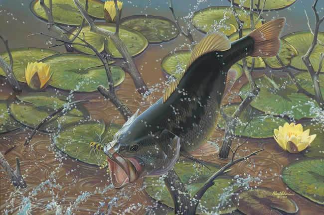 Bass Fish Artwork 240-08b-1 Micro Fiber Cleaning Cloth Large 6″x 8″Inch w/Pouch