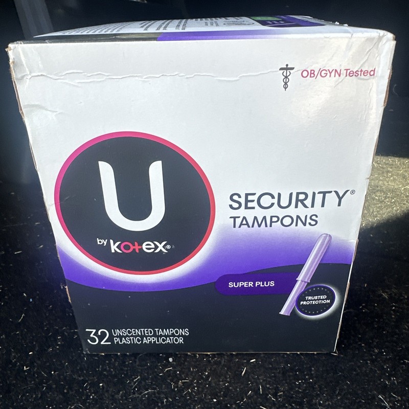 U by Kotex Security Tampons SUPER PLUS Unscented ~ 32 Count Plastic Applicator