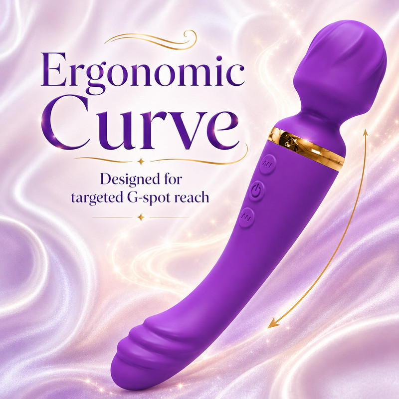 Purple Magic Wand Vibrator Women 10 Speeds Dual Motor G Spot Clitoral Massager gallery