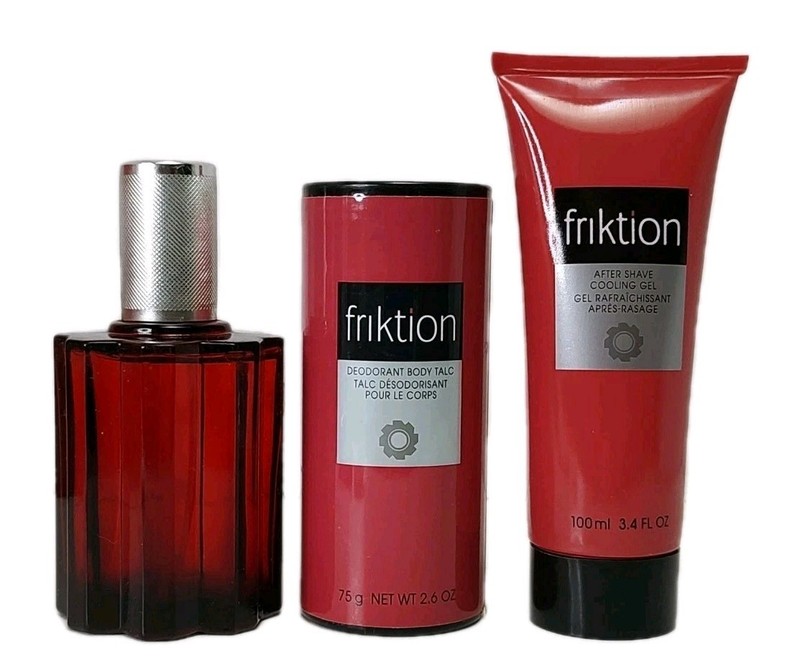 Avon Friktion Cologne for Men Gift Pack Vtg Cologne, Body Talc, After Shave Gel