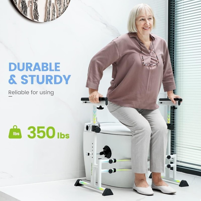 Toilet Safety Rails, OasisSpace Stand Alone Toilet Rail 350lbs, Adjustable G320 gallery