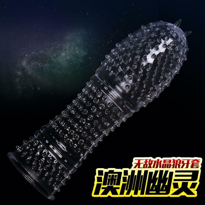 Flexible TPE Condom Reusable Permanent Bump Enhance Random Transparent Crystal