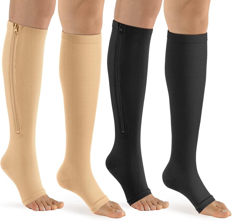 Best Zipper Medias Calcetines De Compresion Para Hombres Y Mujeres 20-30mmHg