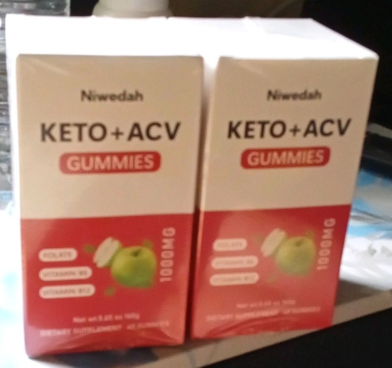 Niwedah Keto + ACV Gummies 1000mg 60 Ct Gluten-Free Apple Flavor (2)