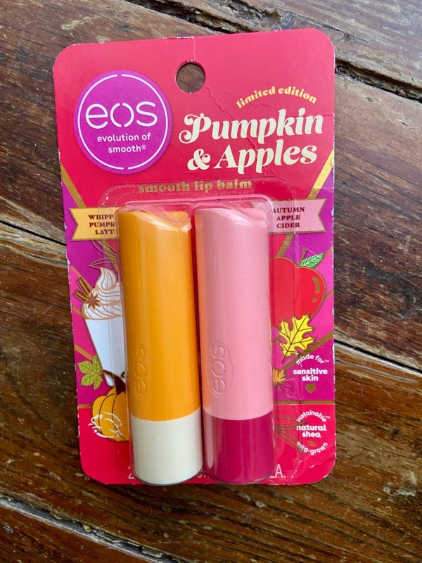 EOS Limited Fall Whipped Pumpkin Latte & Autumn Apples Cider Lip Balm Set NEW