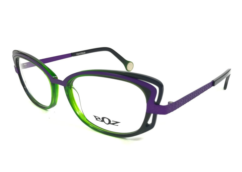 BOZ Eyeglasses Frames CLARA 4070 Clear Green Matte Purple Fade 52-17-140