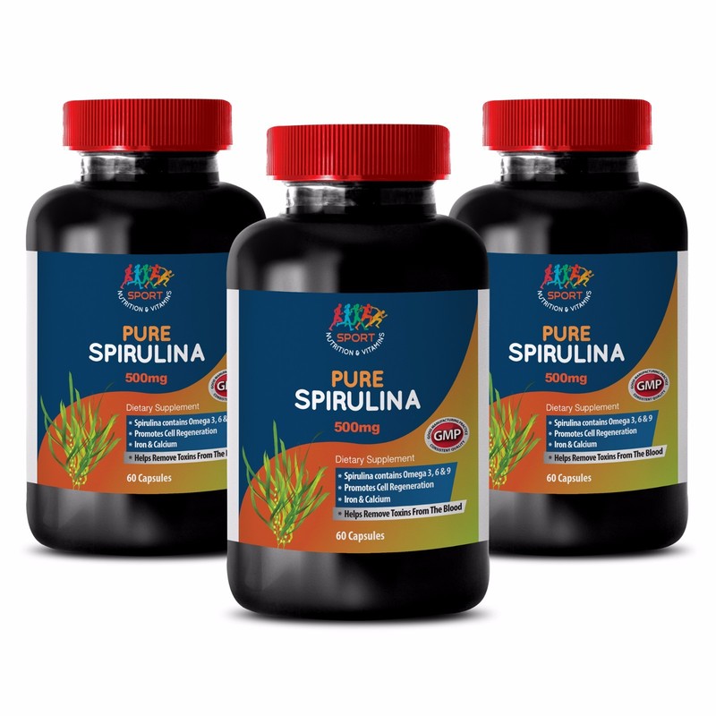 With Antioxidants Capsules – Spirulina 500mg – Blue-Green Algae 3B