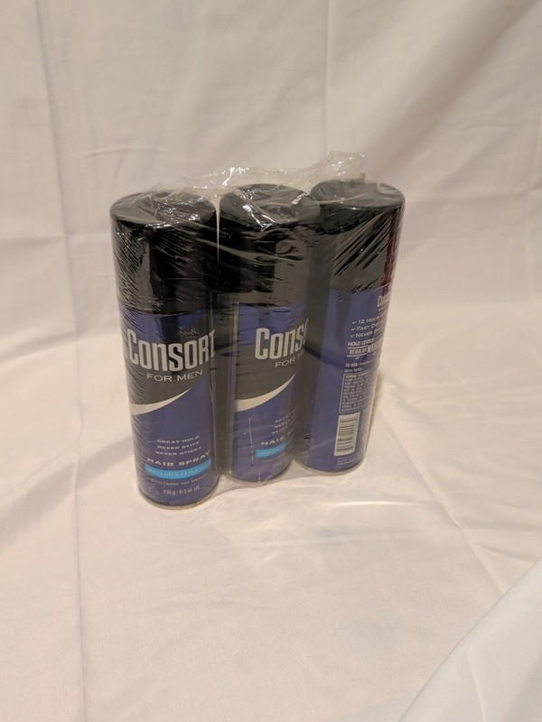 3 Pack Consort for Men Hair Spray Unscented Extra Hold 8.3 Oz