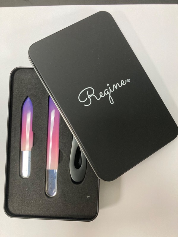 Regine Ultra Wide Nail Clipper and Glass Nano Laser Etched Mani/Pedi Set Purple