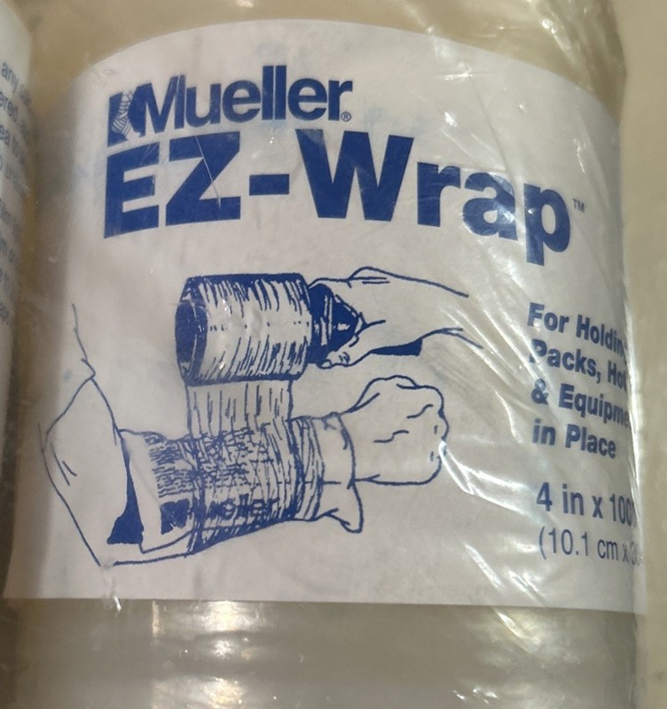 Mueller EZ-Wrap Plastic Film w Handle 4 Rolls 4”x 1000 Ft Each Holds Hot/Cold Pk
