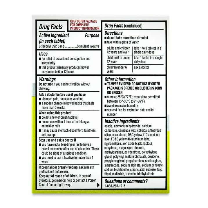 Equate Gentle Laxative Bisacodyl USP Constipation Relief, 5 mg, 8 Count gallery