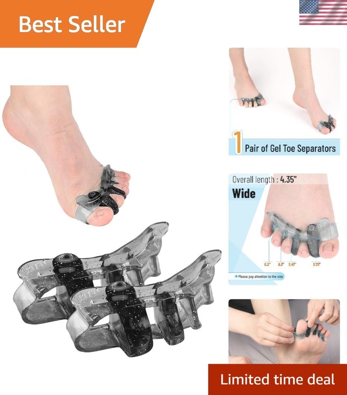 Ultra-Soft Medical-Grade Gel ToeSeparator for Bunion & Hammer Toe Relief, 1 Pair