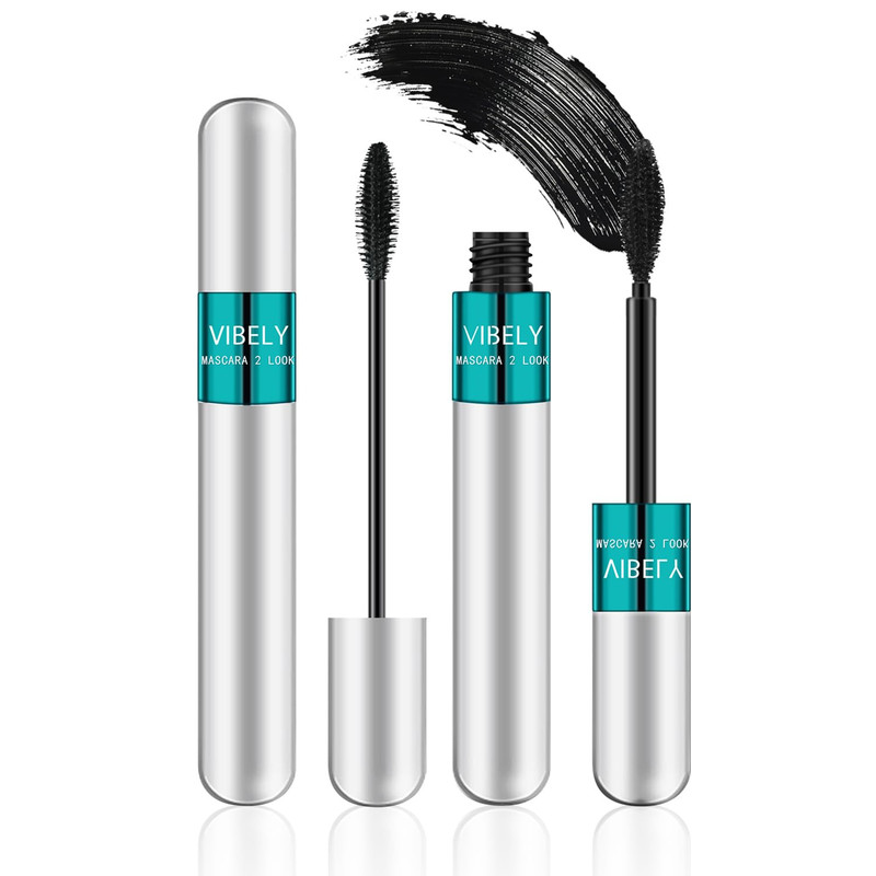 2 in 1 Mascara 5X Longer Waterproof Lash Cosmetics Natural Lengthening and Thick
