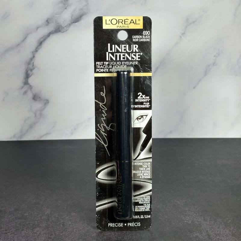 LOreal Lineur Intense Felt Tip Liquid Eyeliner 690 Carbon Black – NEW