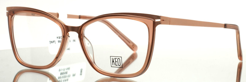 KEO Kris Nude Womens Semi Cat Eye Full Rim Eyeglasses 51-17-140 B:37