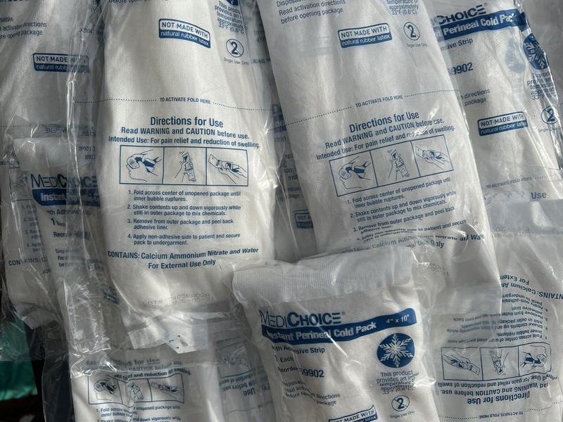 MediChoice 69902 Instant Perineal Cold Packs w/Adhesive Strip 4″X10″ Lot of 24