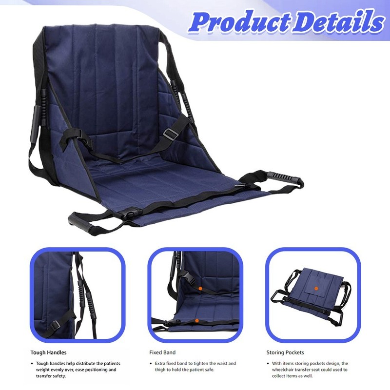 Patient Wheelchair Transfer Board & Slide Aid with Handles Lift Belt for Elder