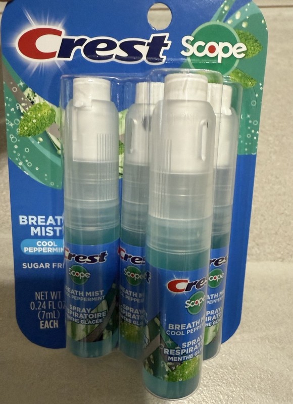 Crest Scope Cool Peppermint Breath Mist – Sugar Free /0.24 fl.oz. each/ NEW