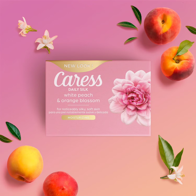 Caress Silkening Daily Silk Beauty Bar, White Peach & Orange Blossom, 16 ct. gallery