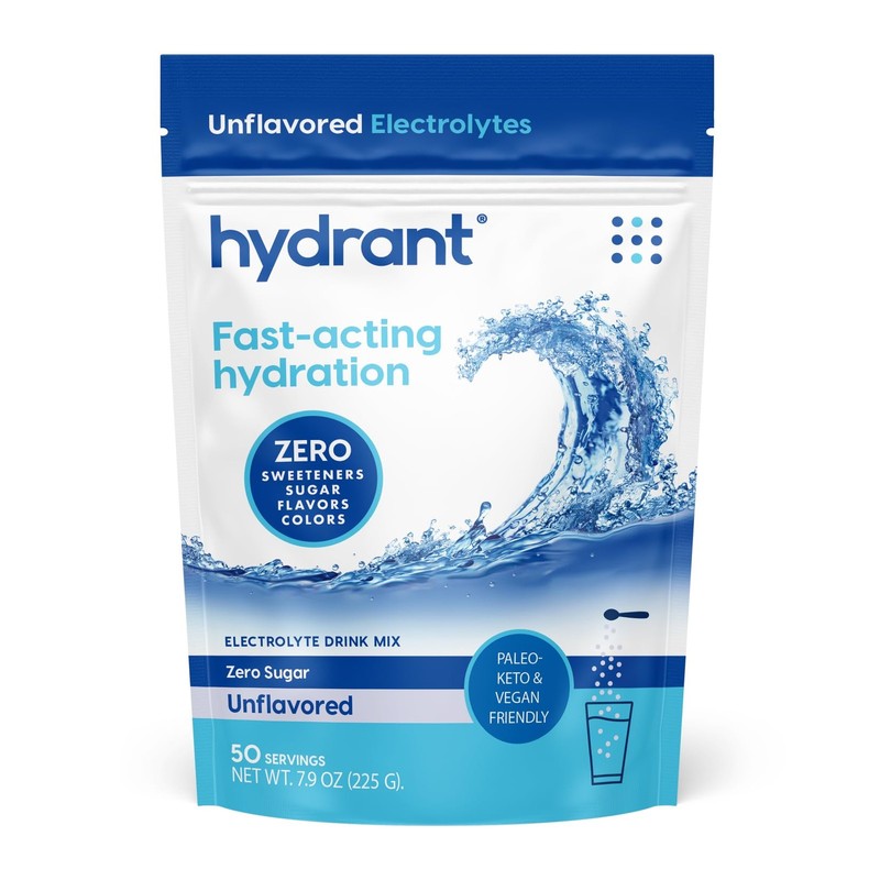 Hydrant – Bulk Hydration Powder, Unflavored, 50 Servings Fast Acting Electrol…