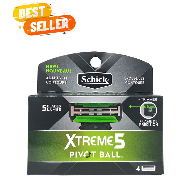 4 Count Xtreme 5 PivotBall Razor Refills for a Close, Comfortable Shave