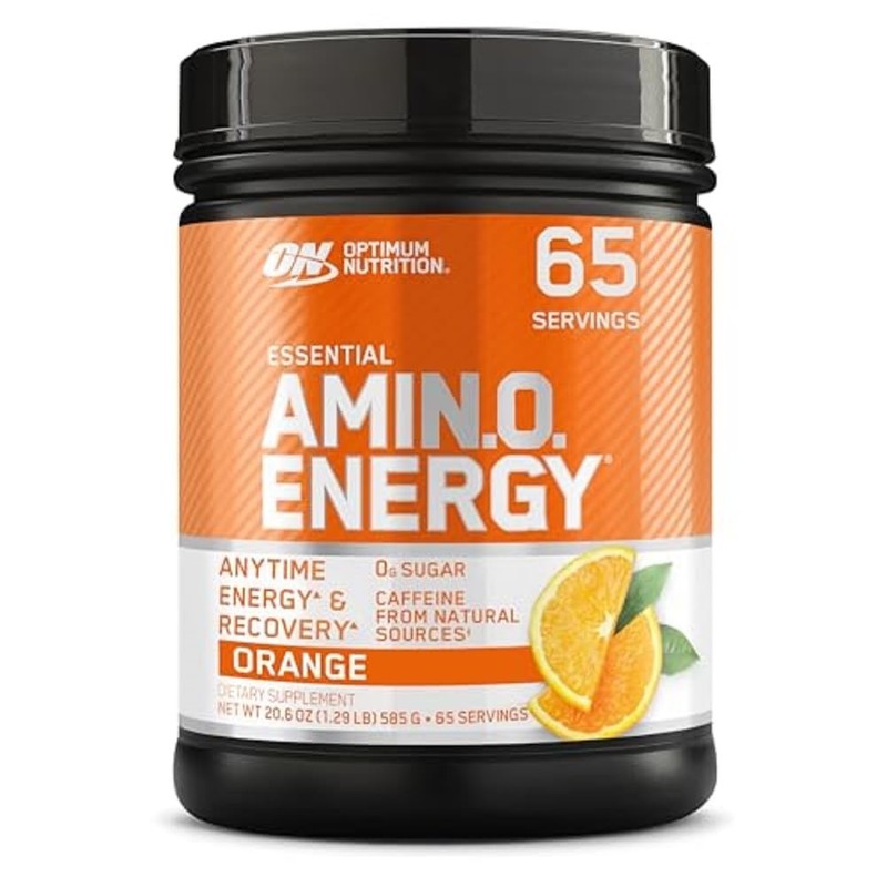 Amino Energy Powder Pre Workout BCAA Green Tea 65 Servings Concord Grape Optimum