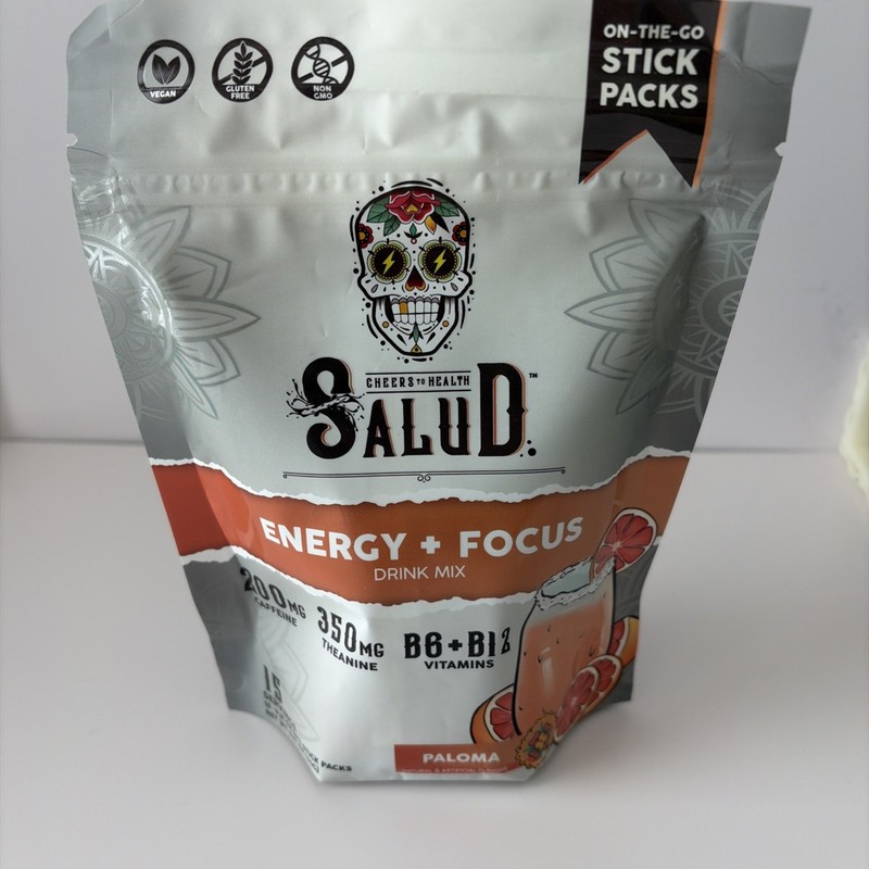 Taste Salud Energy + Focus Drink Mix 15 Stick Packs Paloma flavor Exp 10/2027
