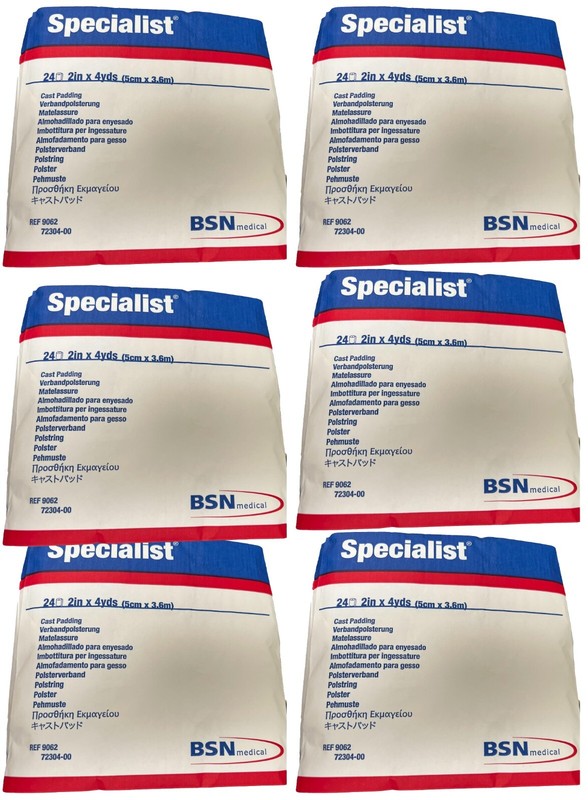 1 Case Pack of 6 – Specialist Cast Padding 2″ x 4 yd White 9062 24 Ct