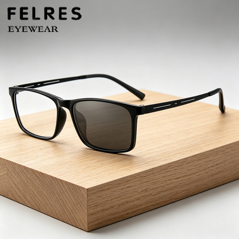 155mm TR90 Photochromic Square Reading Glasses Men Large Frame Glasses Readers gallery