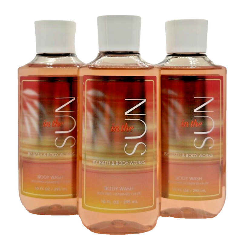 NEW Bath & Body Works Lot of 3 Bottles In The Sun Body Wash Shower Gel 10 oz