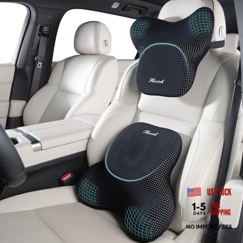 Lumbar Support Pillow and Neck Headrest Pillow for Office Chair Car,