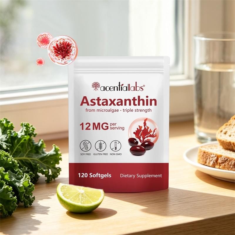 Acentiallabs Triple Strength Astaxanthin 12mg 120 Softgels Eye Skin Health gallery