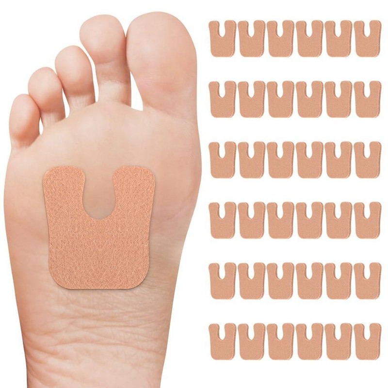 36 Pcs Callus Pads for Feet, U-shaped Callus Cushions for Balls of Feet, Soft