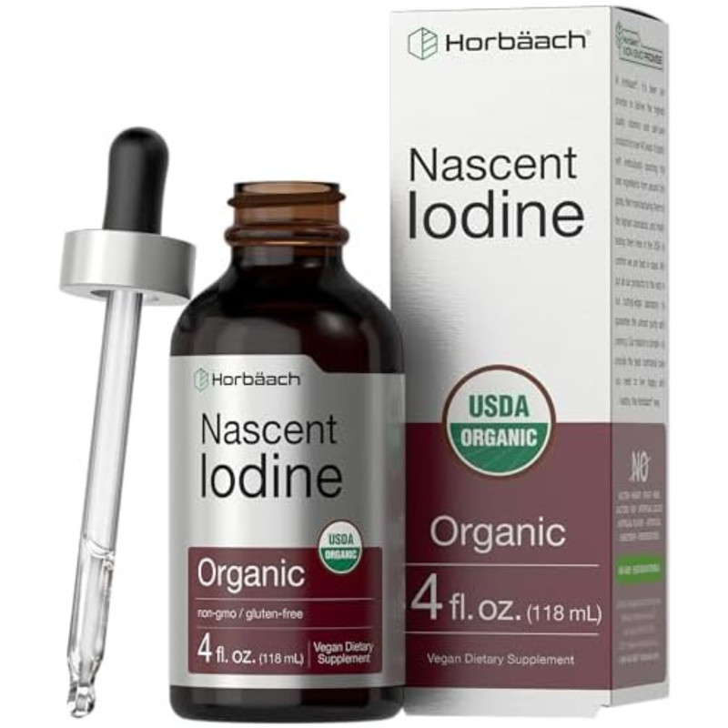 Nascent Iodine 325mcg 4oz Organic Liquid Supplement Non-GMO Gluten Free USA