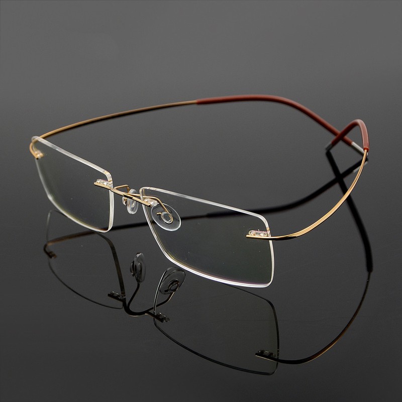 Men’s Flexible Optical Eyeglass Frame Eyewear Glasses β-Titanium Rimless RX able