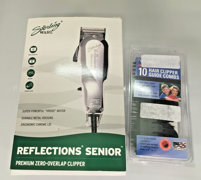 EXC Wahl Sterling Reflections Senior Corded Professional Hair Clippers +10 Combs