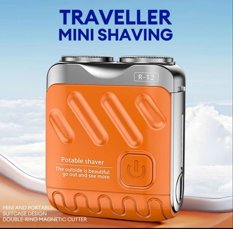 Men Electric Shaver IPX7 Waterproof Type-C Rechargeable Mini Travel Rotary Razor