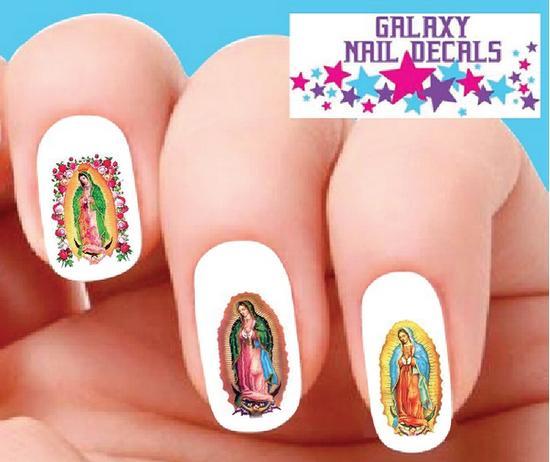 Waterslide Nail Decals Set of 20 The Virgin Mary Our Lady of Guadalupe Assorted