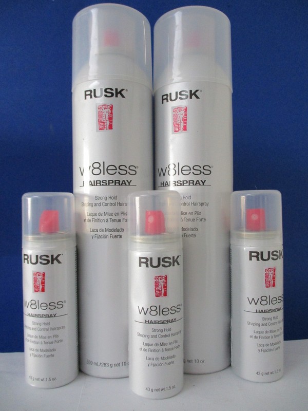 Rusk W8Less Strong Hold Hairspray 2 x 10 oz & 3 x 1.5 oz (dented) Set of 5