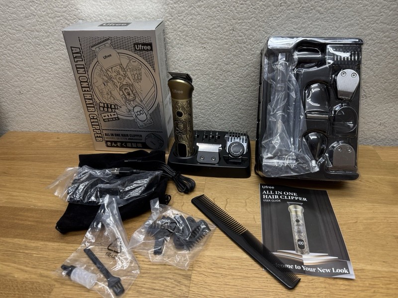 Ufree U-1779 Bronze Cordless All In One Hair Clipper Beard Trimmer OB Complete