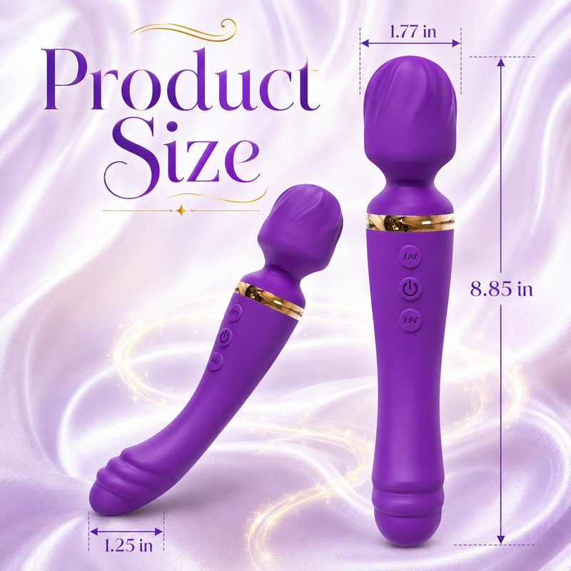 Purple Magic Wand Vibrator Women 10 Speeds Dual Motor G Spot Clitoral Massager gallery