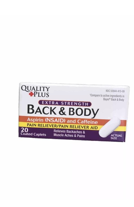 Extra Strength Back & Body Pain Reliever 20 Caplets Ex:09/2026