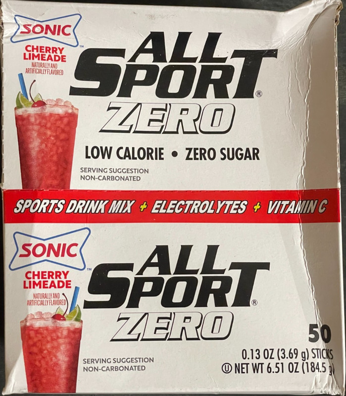 All Sport Zero Sonic Cherry Limeade – Sports Drink Sticks – 50 Count