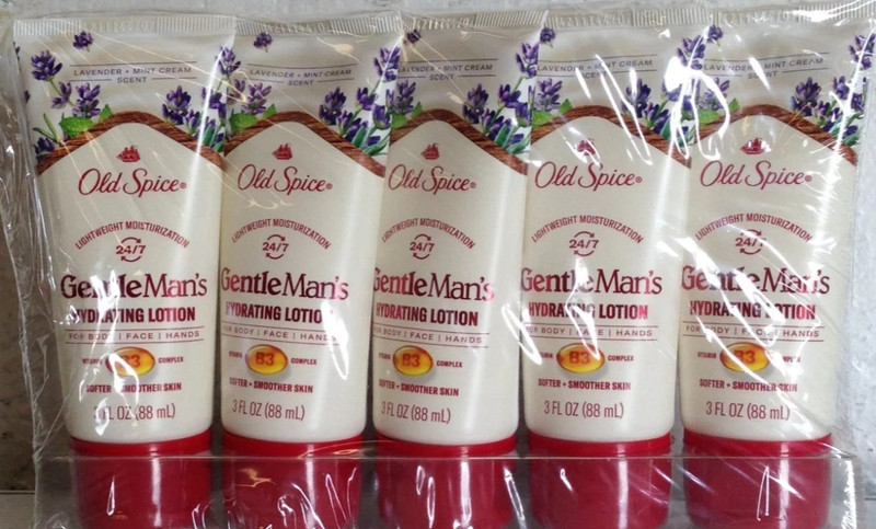 (5 Pack ) Old Spice Body Lotion Gentleman’s Blend, Lavender & Mint 3 oz Each –