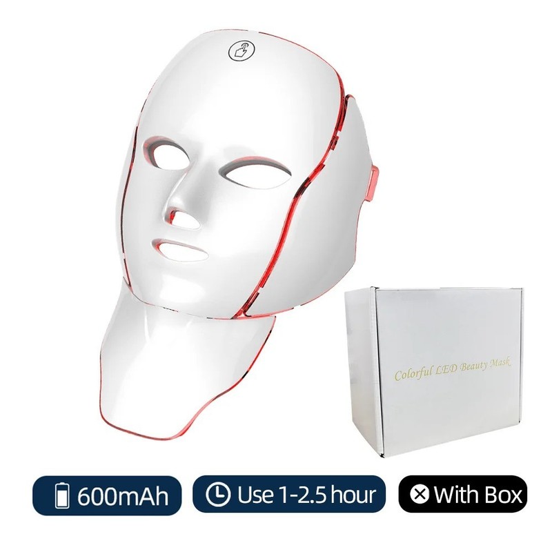 Face Neck Beauty Mask 7 Colors Light LED Mask Repair Skin Anti Aging